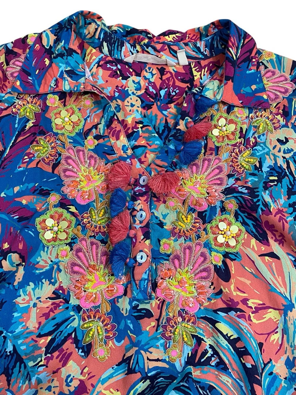 Soft Surroundings Florence Beaded and Embroidered Dress - Picture 5 of 12